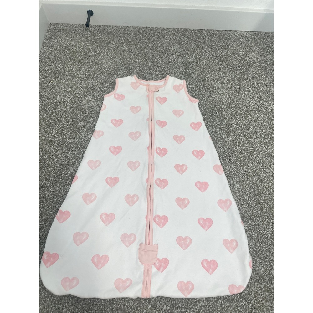 Mama Cheetah Baby Wearable Blanket 1.0 TOG Cotton Swaddle Sleeping Sack Hearts.